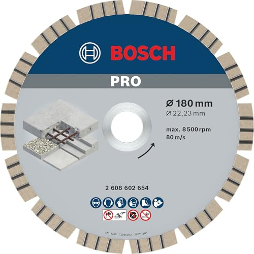 Bosch 2608602654 Disque à tronçonner diamanté best for concrete 180 x 22,23 x 2,4 x 12 mm