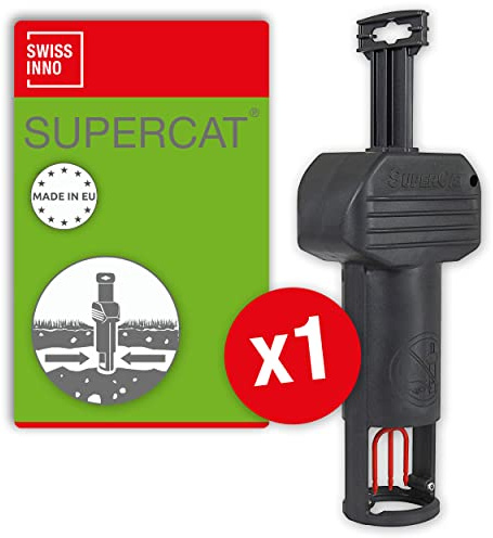 SWISSINNO Wühlmausfalle PRO SuperCat | Effiziente Schlagfalle gegen Feld- & Wühlmäuse, Patentierter Auslösemechansimus, Einfach einzurichten, Sicher & Wiederverwendbar | 1X Falle