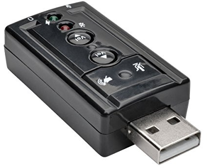 Tripp Lite USB External Sound Card Microphone Speaker Virtual 7.1 Channel (U237-001)