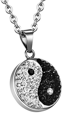 OIDEA Herren Damen Halskette mit Anhänger, Edelstahl Tai Chi Yin und Yang acht Trigramme Anhänger mit Kette Halsband