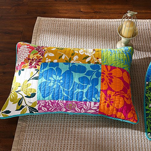 Tache 1 Piece Cotton Colorful Flower Power Party Patchwork Sham Pillow Cover 20x36