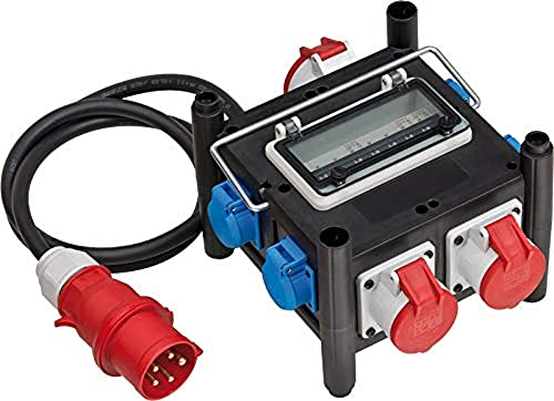 Brennenstuhl Kompakter Gummi-Stromverteiler/Gummiverteiler (2m Kabel, 2xCEE 400V/16A, 1x CEE 400V/32A, 4X 230V/16A, ständiger Einsatz im Freien, Made in Germany)