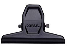 MAUL Papierklemmer MAULpro Metallclip schwarz 75 mm 2 Stück | starker Halt bis 200 Blatt, robuste Stahlklemme, zum Aufhängen geeignet, griffbereites Sortieren, ideal für Büro & Werkstatt