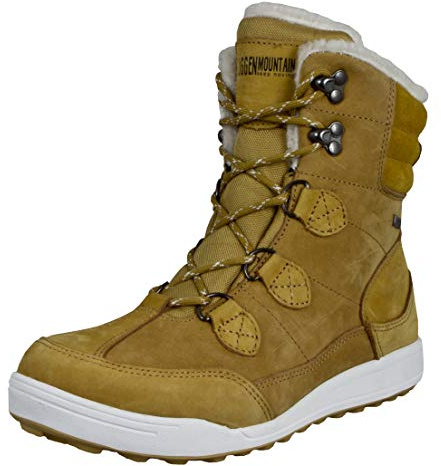GUGGEN Mountain HPC57 Damen Fellstiefel gefüttert mit echtem Lammfell und Leder Winterstiefel Lammfellstiefel Winterschuhe Echtleder Leder Stiefel wasserdicht mit Membran