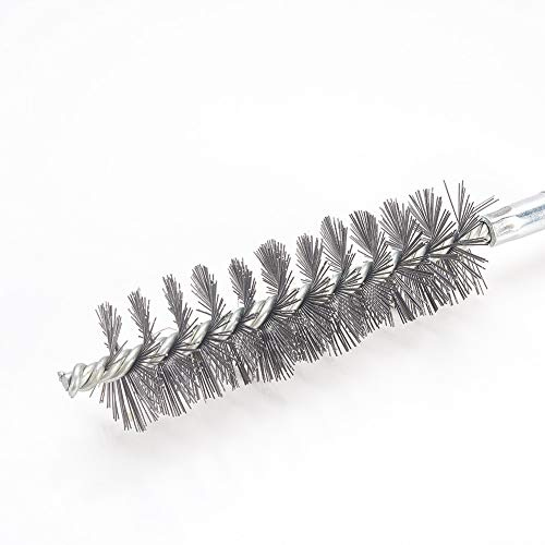 Utoolmart Steel Wire Tube Cleaning Brush, Round Chimney Brush, M12 Threaded Interface, 35mm Diameter, 160mm Length, 5pcs