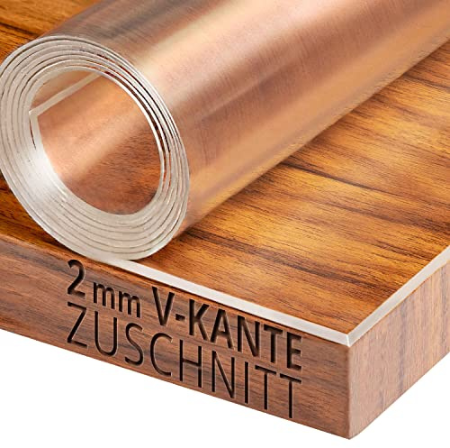 Transparente Folie 2mm abgeschrägte V Kante, glasklar und Hochglanz Schutzfolie Tischschutz Tischdecke Größe wählbar Eckig 110 x 70 cm Schutztischdecke