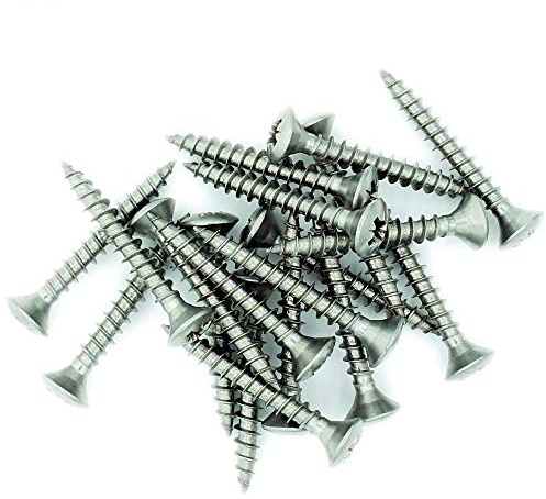 No.4 x 0.8 (3mm x 20mm) Pozi Raised Countersunk Chipboard Screw - Stainless Steel (A2) (Pack of 20)