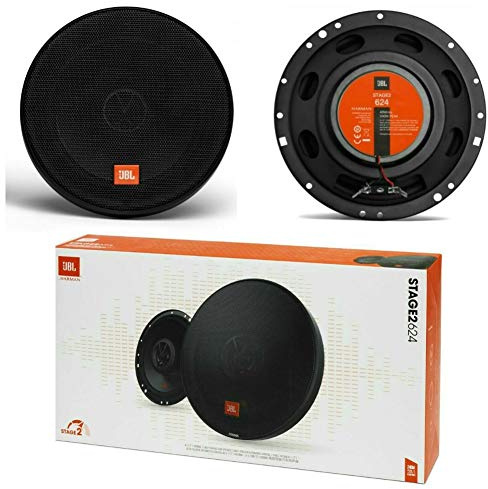 2 speakers 2-way coaxial compatible with JBL STAGE2 624 6.5 16.50 cm 165 mm 40 watts rms 240 watts max impedance 4 ohm 91 db for cars black, per pair