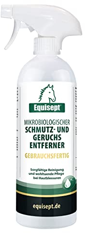 Equisept Eliminador de Suciedad y olores Listo para Usar, 750 ml, Detiene los olores, Limpiador higiénico para establo de Caballos, Caja, Mantas de Caballos, Herramienta de Limpieza – Natural e