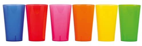 SANYGIENE Verre PP Réutilisable Multi Couleurs 33CL | Lot de 12 Gobelets - 6 Couleurs | Incassable | Lave Vaisselle Ok | Toutes Boissons | Enfants - Pique Nique - Anniversaire