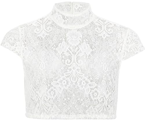Kelliar Dirndl Bluse Damen Dirndbluse Hochgeschlossen Dirndlbluse Spitze