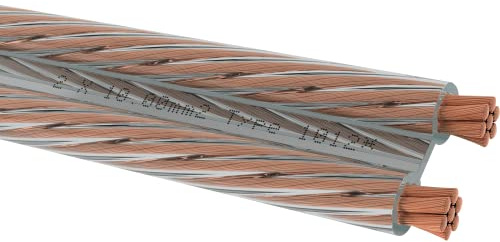 Oehlbach Speaker Wire SP-100 - Stereo HI-FI Lautsprecherkabel - Boxenkabel mit OFC (sauerstofffreies Kupfer) 2x10 mm² - Mini Spule Lautsprecher Kabel - Glasklar 8 Meter
