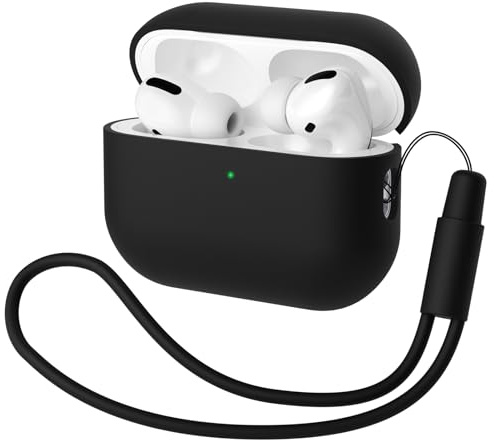 Custodia in Silicone Compatibile con Airpods Pro 2 (2022), Mocarheri Ultra Sottile in Premium per Airpods Pro 2 Cover protettiva antiurto, Nero