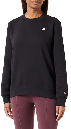 Champion Damen Powerblend Crew, Schriftzug auf der Linken Brust Hemd (1er Pack)