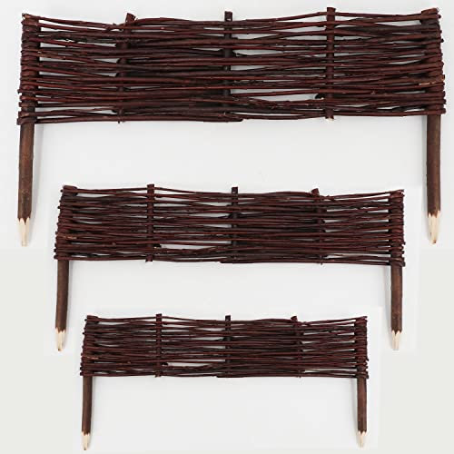6 Beeteinfassungen aus Weide 20x60cm I Beetbegrenzung/Weidenzaun zur Beetumrandung Rasenkante Beetzaun Weiden Steckzaun I Zur Eingrenzung von Beet- & Rasenflächen oder Gehwegen