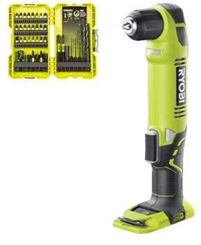 Pack RYOBI - Perceuse-visseuse d'angle RAD1801M - 18V One+ sans batterie ni chargeur - 38 accessoires perçage-vissage-boulonnage RAK38DSDI2