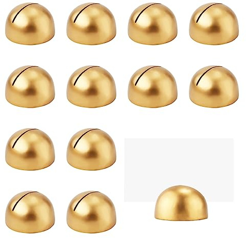 SAVITA 12 Stück Runde Tischnummernhalter, Modern Tischkartenhalter Tischnummern-Clips Tischnummernhalter für Hochzeitsempfang Jubiläum Geburtstagsfeier Bankett (Gold)