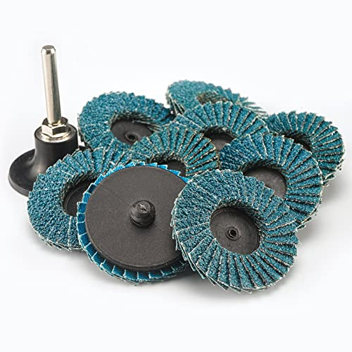 RENOTEC 30 Pcs 2 Inch Mini Flap Disc, Assorted 40/60/80 Set, High Density Zirconia Grinding Flap Disc, with 1/4 inch Shank Holder, On Metal Grinding, for Angle Die Grinder (Pack of 30)