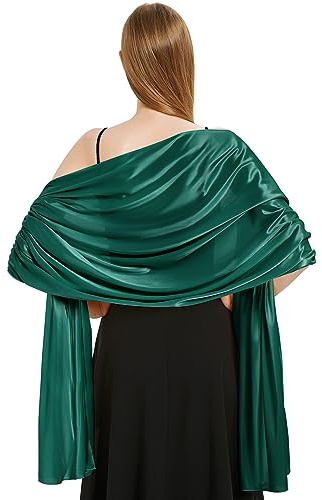 Vijamiy Satin Chiffon Stola Damen Festlich,Stola Für Abendkleid Farbenfrohe Eleganz Weicher Schultertuch Für Brautkleider、Party、Hochzeit、Geschenk