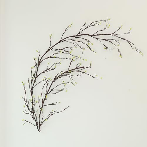 300cm/118inch Long Realistic Artificial Fake Tree Branches Bendable Wood Greenery Twigs Willow Stems Grape Vine Garland Plants For Wall Porch Hanging Garden Mantel Arch Room Halloween Decoration