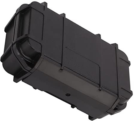 Wasserdichte, Stoßfeste Schutzbox, ABS-Kunststoff-Werkzeugkoffer mit Schwammpolster, für Outdoor-Fotografie, Felduntersuchung (Doppelschichtiges wasserdichtes Fach, schwarz)