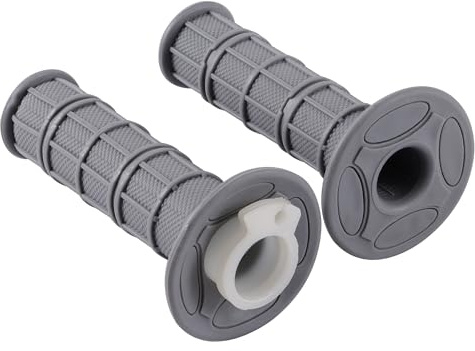 GOOFIT 7/8 22mm 25mm Grau Einschließlich Gasbeschleunigungsrohr CNC Motorrad Griffe Lenkergriffe Handlebar Grips Motocross Lenker Ersatz für 50cc-250cc Dirtbike Go Karts Atvs Scooters Pitbike Quad