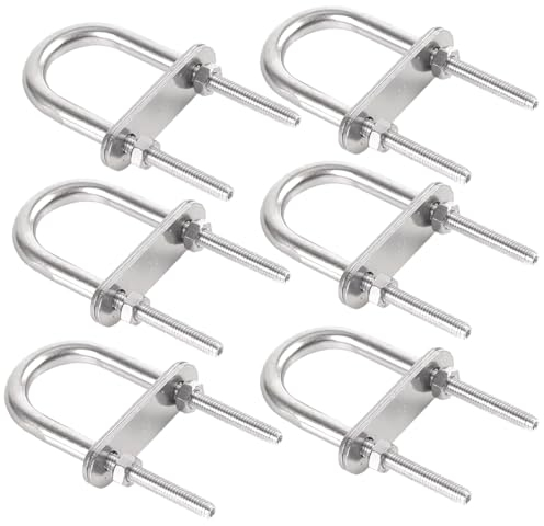 U-Bolzen 6er-Pack U-Bolzen aus Edelstahl 304 M4-M12 U-Kreuzrohrschelle U-Klemme Anhängerachse U-Bolzen-Kit mit Leitblech und Muttern