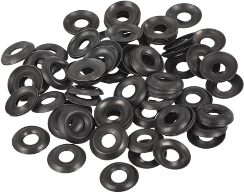 sourcing map 100 rondelle svasate a tazza, in ferro nero, con finitura svasata, per viti M5 (ID 5 x 14 mm OD x 2 mm di spessore)
