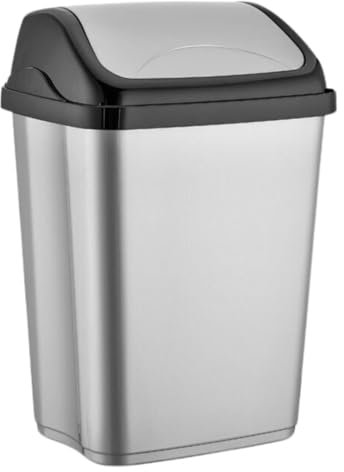 Vani Mülleimer (10 Liter) - Abfalleimer mit Schwingdeckel für Küche und Bad - Abfallbehälter - 19 x 25 x 37,5 cm