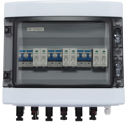 HarBin-Star Solar PV Anschlusskasten Photovoltaik, DC 1000v, PV Combiner Box, 3 String Überspannungsschutz UV-Beständig, für PV anlage IP65 Wasserdicht Gehäuse (32 in 3 out 25A)