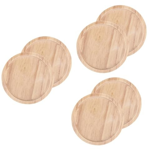 Amosfun 6 STK Untersetzer Vintage Tassen Couchtischzubehör Tisch Tasse Matte Tischsets rund cupholder Mug Holder runde Tischsets Tassenunterlage Wärmeisolierende Bechermatte hölzern Khaki