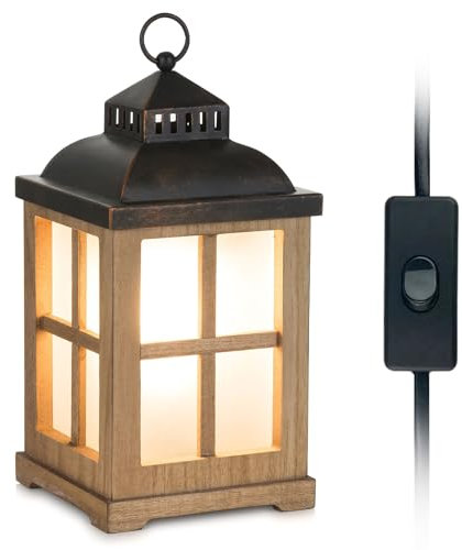 Staymoment Lampada profumata elettrica per cera con timer: in legno, calda lampada da tavolo per oli essenziali, candela profumata, profumo per ambienti, decorazione casa