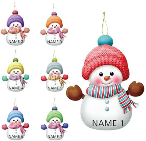 Personalisierte Weihnachtsanhänger mit Name, 2025 Kunstharz Weihnachtsbaumschmuck, Personalisierte Weihnachtskugeln Geschenke für Familienmitglieder, Ehemann, Freunde