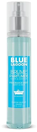 Brume Parfumée Corps & Cheveux Blue Lagoon 100ml – Parfum Exotique et Floral – Papaye, Mangue, Ananas, Rose, Fleur d’Oranger, Vanille, Musc – Formulée en Provence – Les Petits Bains de Provence