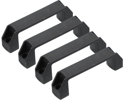 PATIKIL 4 Pezzi Maniglie per Mobili in Plastica, Distanza Fori 120mm, Maniglia Quadrate Pomelli Ferramenta per Cassetti Cucina Bagagli Attrezzature Meccaniche Ante Armadietti, Nero