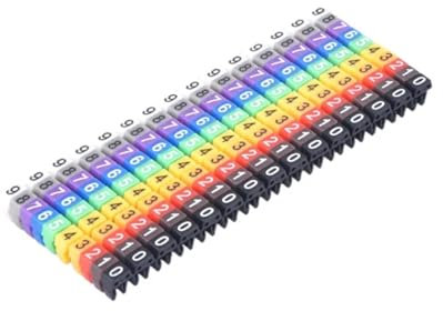 Etiquetas de identificación de cables eléctricos, 100/150 piezas de color tipo C marcadores de cable etiqueta para marcador de cable 2-10 mm etiqueta para cable de red Cat5e (M 4 (10,0 mm) 100 piezas)