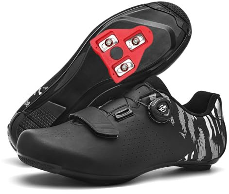 JiuQing Rennradschuhe Unisex Kompatibel Mit Peloton Delta Cleats Fahrradschuhe Atmungsaktiv Anti-Rutsch Für Indoor Outdoor,Schwarz,41 EU