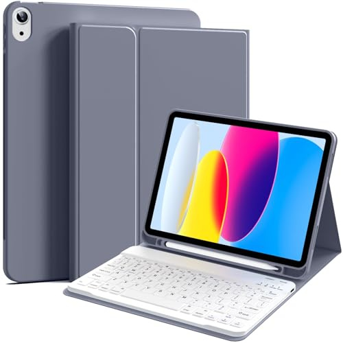 Funda para tablet con teclado Bluetooth magnético desmontable para iPad de 10ª generación 10 9 pulgadas 11 2025 A16 múltiples ángulos de visión soporte para lápices escritura silenciosa