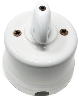 LaMorell LightDesign - Interruttore/Deviatore In Porcellana Bianca Comando Napoleone ø65mm
