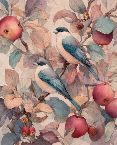 Puzzle 2000 Teile für Erwachsene, Vögel Obstbaum 100x70cm Puzzle Erwachsene 2000 Teile Lernspiel Herausforderung Spielzeug, Geschicklichkeitsspiel für die ganze Familie