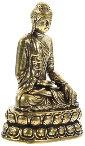 UTHCLO Kleine Buddha Figur aus Messing, Goldene Messingskulptur für Deko | Buddha Klein, Sakyamuni Skulptur, Retro, für Wohnzimmer und Schreibtisch