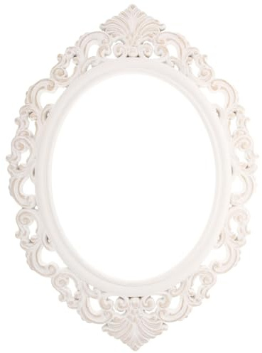 Sosoport Marco de Fotos Vintage de Resina Blanco Marcos Dorados Vintage para Decoración y Exhibición en Mesa, Adecuado para DIY y Decoración del Hogar