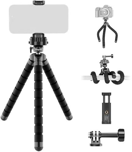 NEEWER Basics Flexibles Handy Stativ, Oktopus Mini Tischstativ, TP001 | Vlog Selfie Stick Halterung für Smartphone Kamera, kompatibel mit iPhone GoPro DJI Insta 360 Action Camera für Videoaufnahmen