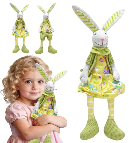 XIMEY Hare mjuk leksak mjuk gosedjur, mjuk leksak med hängande öron, mjuk leksak påsk hare present påskhare plysch