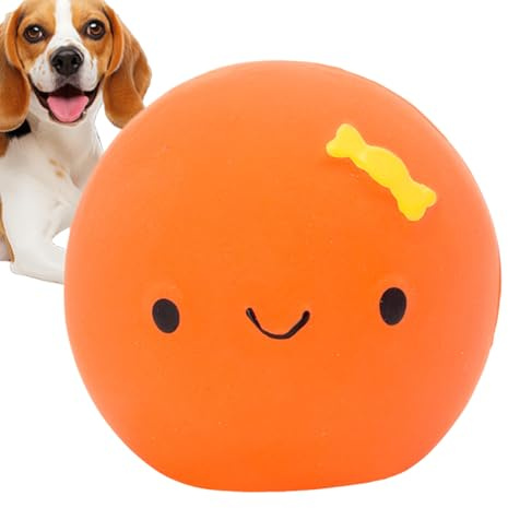Quietschendes Ei für Hunde, niedliches Kauspielzeug, eiförmiges -Latex-, Quietschen für kleine und mittelgroße Hunde, vierfarbiger, interaktiver Hundeball, lustiges Spielzeug zum Zahnen
