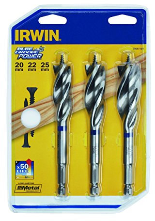 Irwin 10507764 Blue Groove Jeu de forets 20/22/25 mm (Import Grande Bretagne)