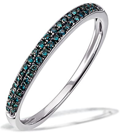 Goldmaid Damen-Ring Glamour 375 Weißgold rhodiniert Diamant (0.20 ct) grün Brillantschliff Gr. 58 (18.5) - Pa R06227WG58 Verlobungsring Diamantring