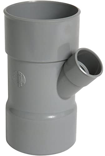 NICOLL COV50173 Culotte Simple Femelle 45° PVC Gris Ø 100/40 mm-BT744