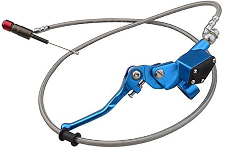 GOOFIT 1200 mm Palanca de Embrague hidráulico Cilindro Maestro Repuesto de Palanca de depósito de Fluido para 125cc-250cc Motor Vertical Off Road Motocicleta Pit Dirt Bike Motocross ATV Quad Blue