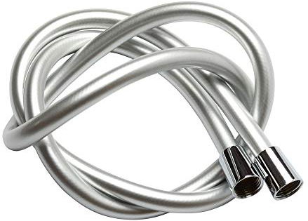 Yossee 1.5m Tubo Doccia Flessibile Argento PVC Di Ricambio Universale, Antipiega E A Prova Di Perdite E Resistente Ad Alta Temperatura Connettore In Ottone